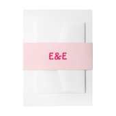 Heet & Pastel Roze Retro Monogrammed Bruiloft Uitnodigingen Wikkel (Voorkant Voorbeeld)