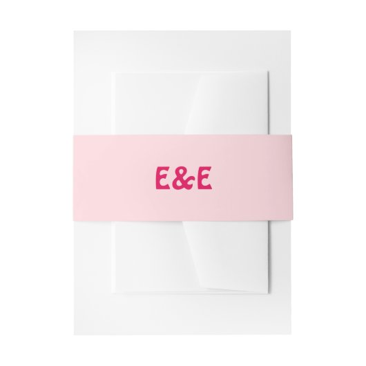 Heet & Pastel Roze Retro Monogrammed Bruiloft Uitnodigingen Wikkel (Voorkant Voorbeeld)
