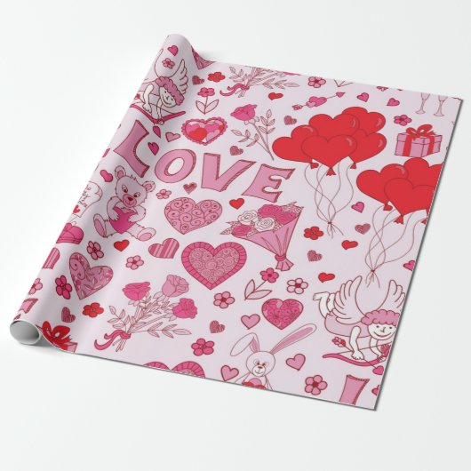 Heet patroon cadeaupapier (Uitgerold)