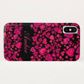 Heet patroon hete roze en zwarte iphone case (Achterkant (horizontaal))