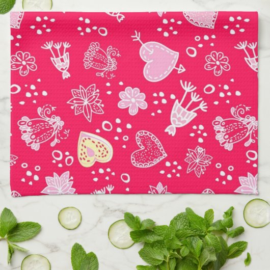 Heet patroon theedoek (Gevouwen)