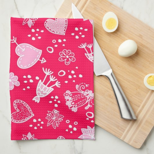 Heet patroon theedoek (Quarter Fold)