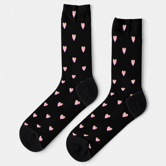 Heet Pattern Black Pink Iridescent Cute  Sokken (Links)