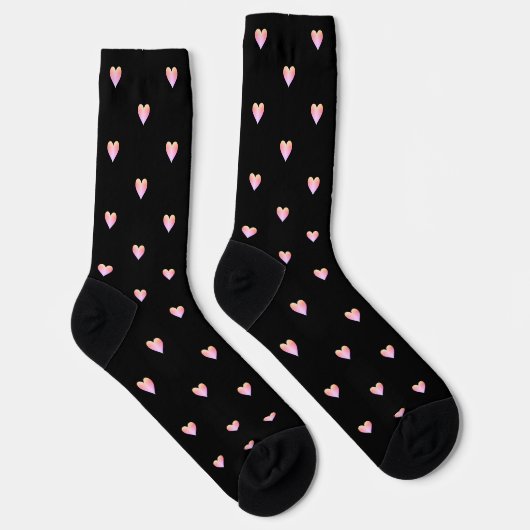 Heet Pattern Black Pink Iridescent Cute  Sokken (Rechts)