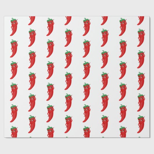 Heet Pepper Diva Patroon Tekening Cadeaupapier (Vlak)