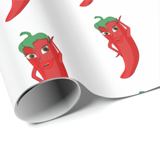 Heet Pepper Diva Patroon Tekening Cadeaupapier (Rol Hoek)