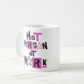Heet Persoon Op Het Werk Grappige Werkplek Humor Koffiemok (Voorkant links)