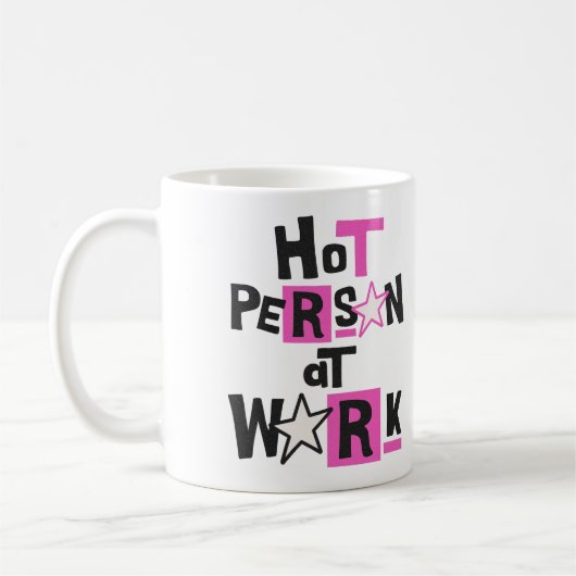 Heet Persoon Op Het Werk Grappige Werkplek Humor Koffiemok (Links)
