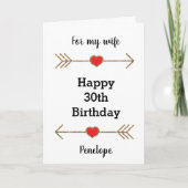 Heet pijlen rood en goud voor mijn vrouw kaart (Voorkant)