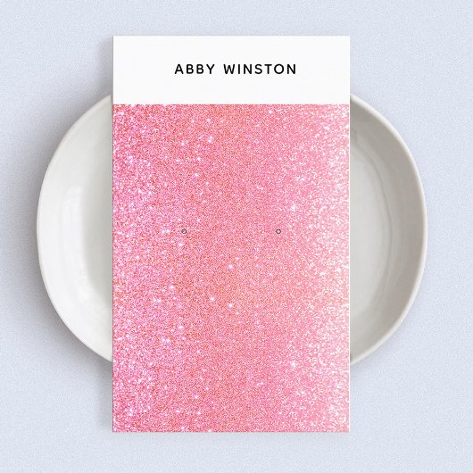 Heet Pink Glitter Oorbel Houder Visitekaartje