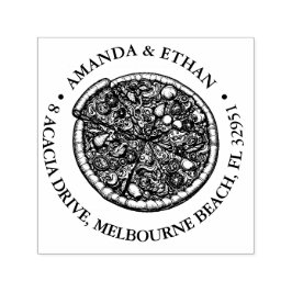 Heet Pizza Party Snack Thema Zelfinking Stamp Zelfinktende Stempel