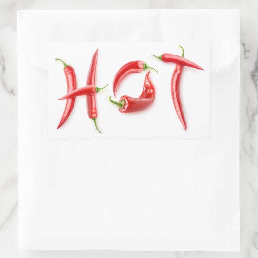 Heet! Rechthoekige Sticker (Tas)