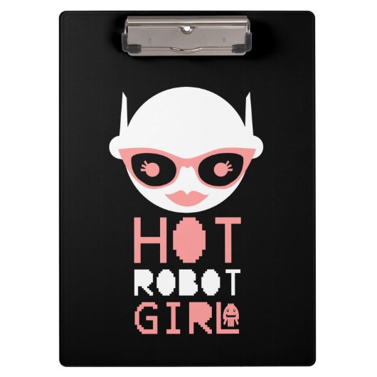 Heet robot meisje klembord (Voorkant)