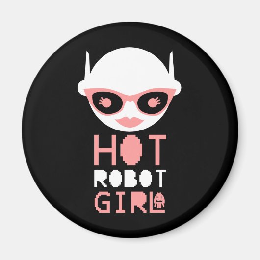 Heet robot meisje magneet (Voorkant)
