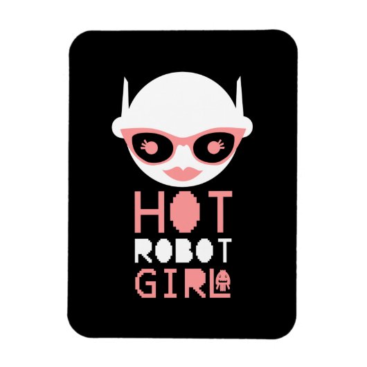 Heet robot meisje magneet (Verticaal)