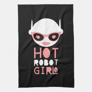 Heet robot meisje theedoek