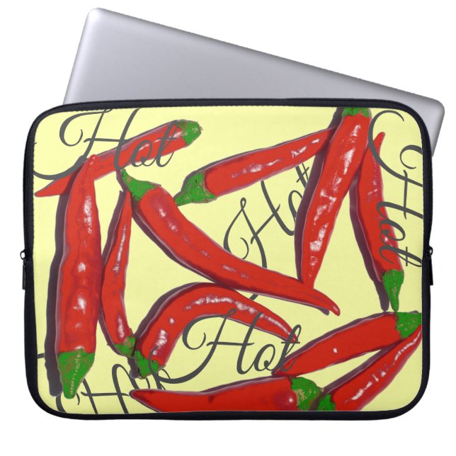Heet Rode Chili Pepers Laptop Hoes Cover (Voorkant)
