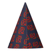Heet Rood Chili Pepers Patroon Feesthoedjes (Achterkant)