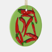 Heet Rood Chili Pepers Patroon Keramisch Ornament (Rechts)