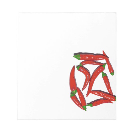 Heet Rood Chili Pepers Patroon Notitieblok (Voorkant)