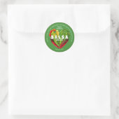 Heet-rood-groene paprika's ronde sticker (Tas)