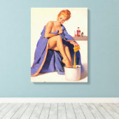 Heet rood haar vrouw canvas afdruk (Insitu (Houten vloer))