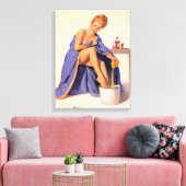 Heet rood haar vrouw canvas afdruk (Insitu (Woonkamer))