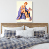 Heet rood haar vrouw canvas afdruk (Insitu (Slaapkamer))