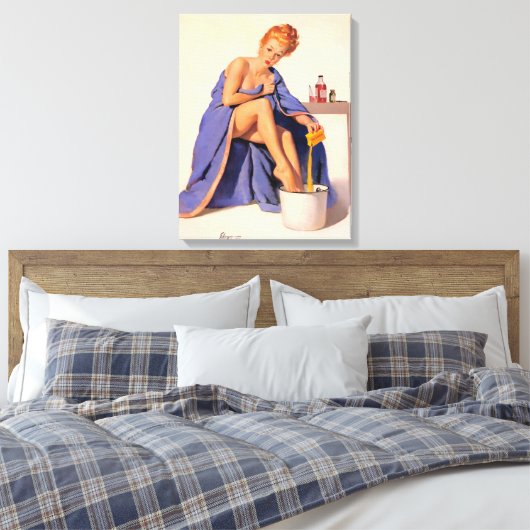 Heet rood haar vrouw canvas afdruk (Insitu (Slaapkamer))