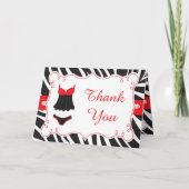 Heet rood lingerie feest dank u bedankkaart (Voorkant)