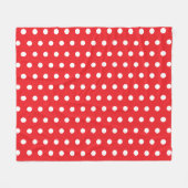 HEET ROOD WIT POLKA STIP CUSTOM GESTAMPELD STIJLVO FLEECE DEKEN (Voorkant (Horizontaal))