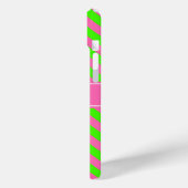 Heet Roze #2 Lime Groen LG Chevron Naam Monogram Case-Mate iPhone Case (Achterkant / Links)