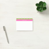 Heet Roze #2 Limoengroen LG Chevron Naam Monogram Post-it® Notes (Kantoor)