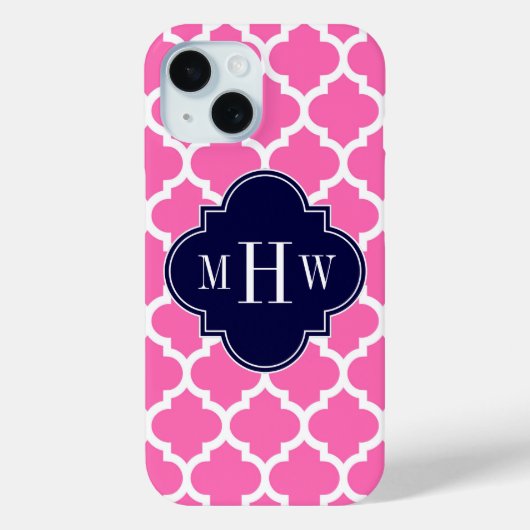 Heet Roze#2 Witte Marokkaanse #5 Marine 3 Initiële Case-Mate iPhone Case (Achterkant)