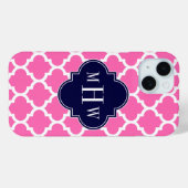 Heet Roze#2 Witte Marokkaanse #5 Marine 3 Initiële Case-Mate iPhone Case (Achterkant (horizontaal))