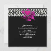 Heet Roze 30e Verjaardagsfeest Zebra Zwart Kaart (Achterkant)