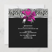 Heet Roze 30ste Verjaardagsfeest Zebra Zwart Kaart (Achterkant)