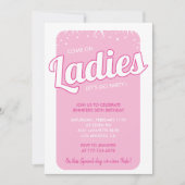 Heet roze 50ste verjaardag uitnodigingen girly spa (Voorkant)