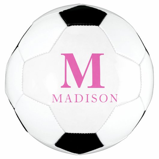 Heet Roze Aangepaste Monogram Naam Voetbal (Voorkant)