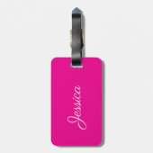 Heet roze aangepaste naam Parijs is altijd een goe Bagagelabel (Achterkant verticaal)
