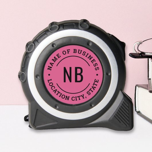 Heet Roze Aangepaste Zakelijke Monogram Stempel Rolmaat