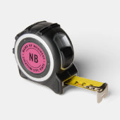 Heet Roze Aangepaste Zakelijke Monogram Stempel Rolmaat (Hoek)
