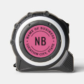 Heet Roze Aangepaste Zakelijke Monogram Stempel Rolmaat (Voorkant)