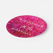 Heet Roze Abstract Papier Borden 90ste Verjaardags Papieren Bordje (Gekanteld)