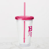 Heet Roze acryl tumbler Acryl Drinkbeker (Rechts)
