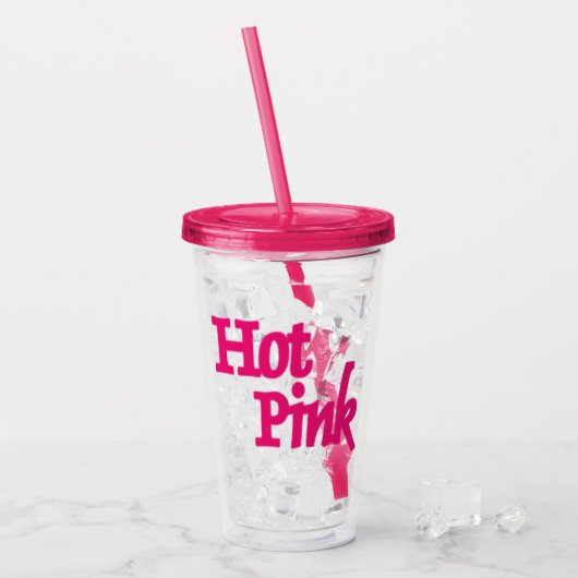 Heet Roze acryl tumbler Acryl Drinkbeker (Voorkant ijs)