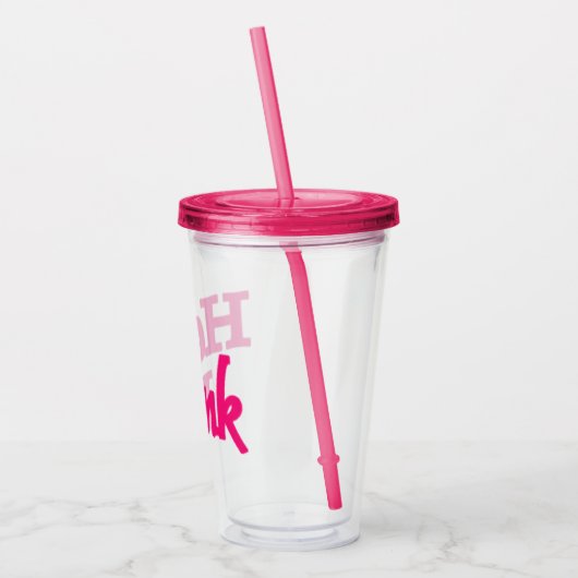 Heet Roze acryl tumbler Acryl Drinkbeker (Links)