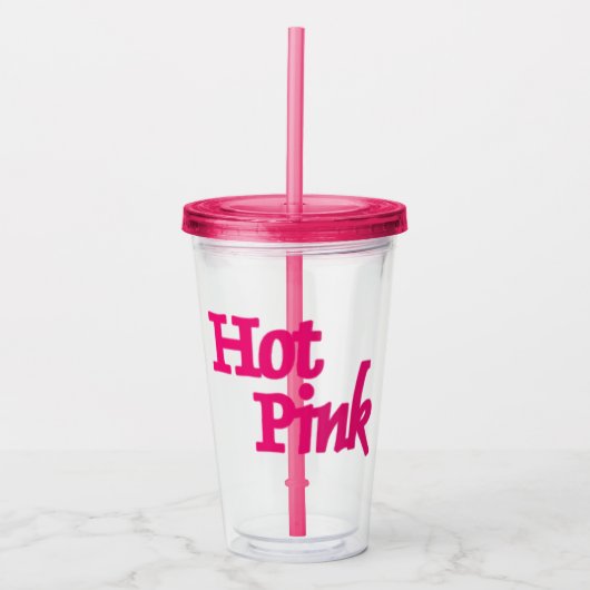 Heet Roze acryl tumbler Acryl Drinkbeker (Voorkant)