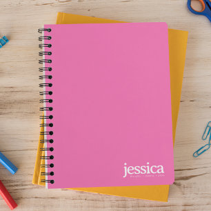 Heet roze afgeronde moderne typografie notitieboek