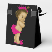 Heet Roze Afrikaans Amerikaans Baby Meisje Bedankdoosjes (Achterkant)